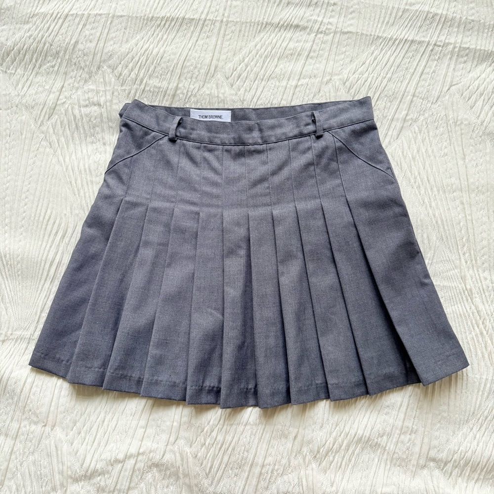 Thom Browne Wool Pleated Mini Skirt